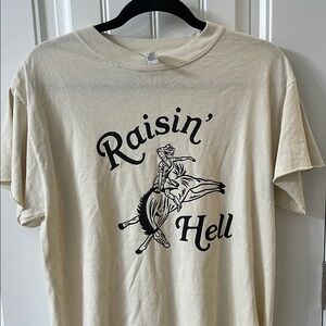 Raisin' Hell Graphic T-Shirt - Cream